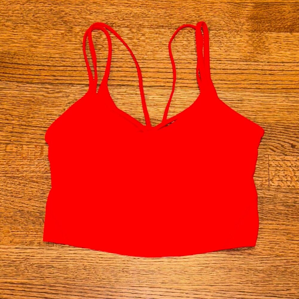 lululemon Align Strappy Ribbed Rank Top Hot Heat Red Size 8